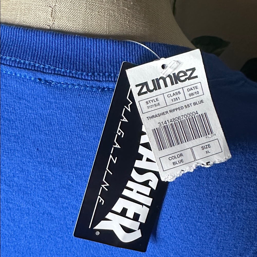 Thrasher Flame Blue Tee NWT - Picture 6 of 9